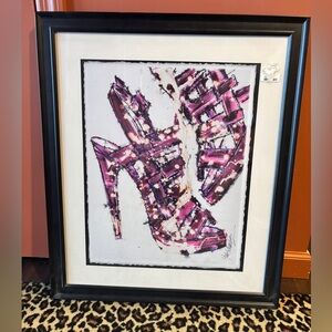 Framed Fashion Heel Artwork – Pink Strappy Stiletto Shoes